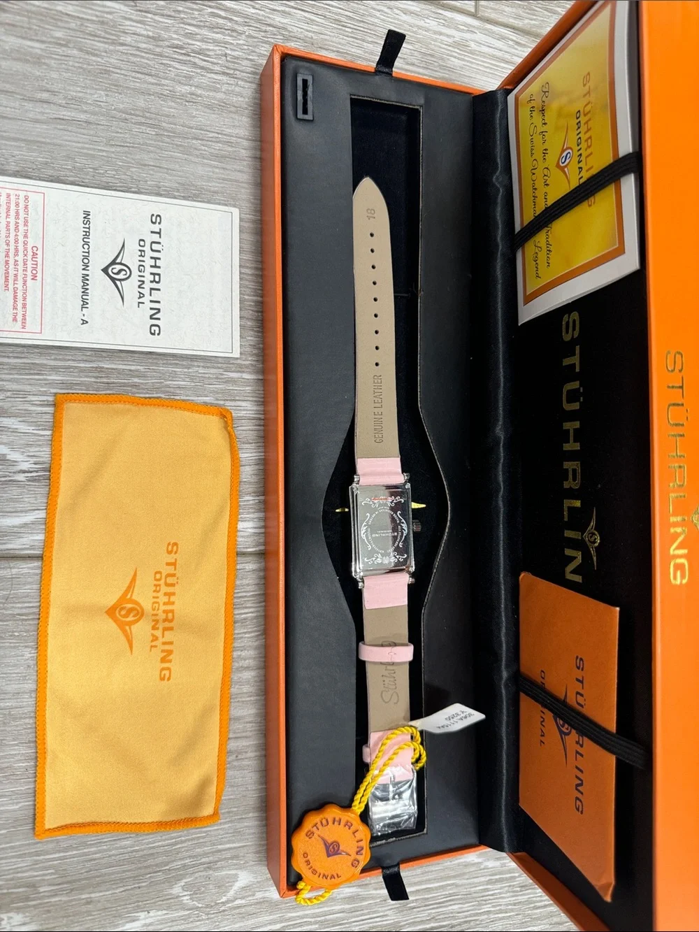 Stuhrling Original Pink Floral Dial Women's Watch